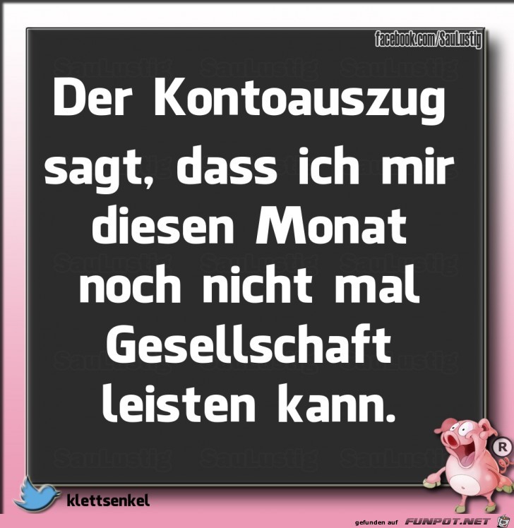 Mein Kontoauszug sagt Mein Kontoauszug sagt