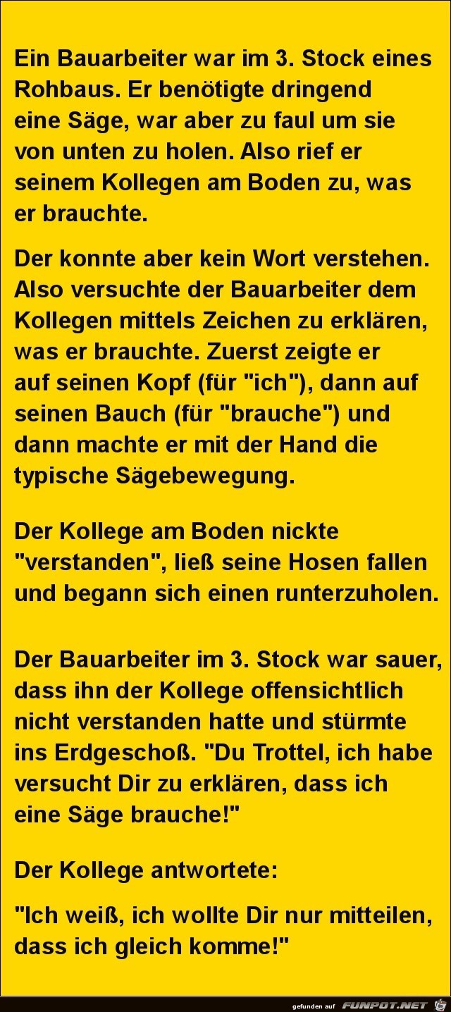 ein Bauarbeiter im 3 Stock