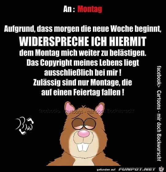 an den Montag