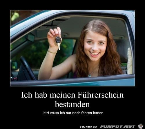 Fuehrerschein bestanden Fuehrerschein bestanden