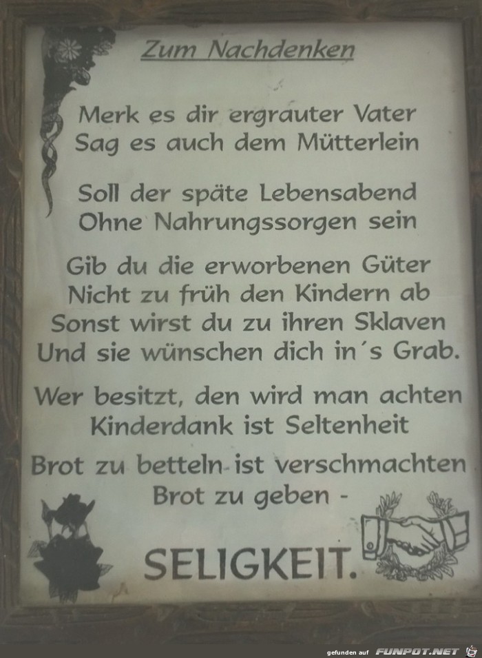 zum Nachdenken zum Nachdenken
