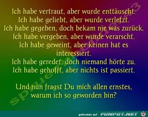 Warum ich so bin Warum ich so bin