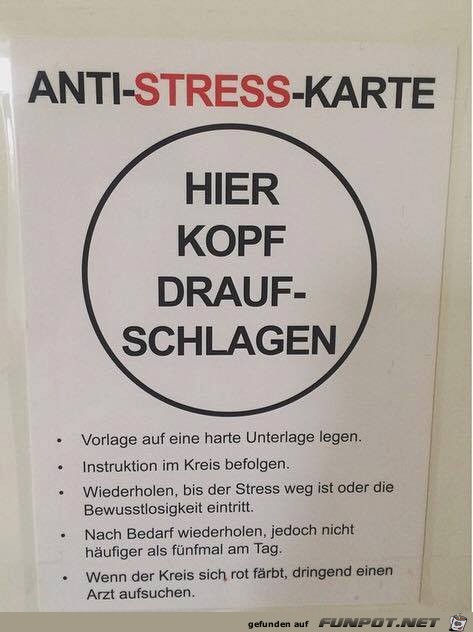 Anti Stress Karte Anti Stress Karte