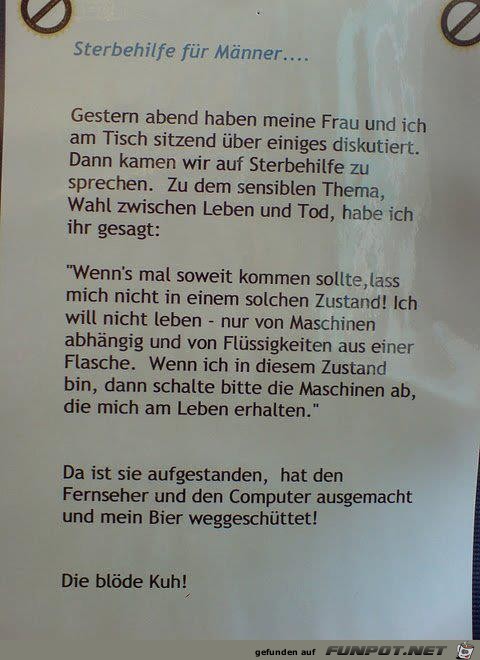 Sterbehilfe fuer Maenner