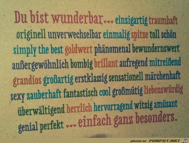 Du bist wunderbar