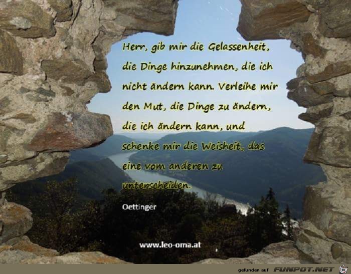 Herr gib mir die Gelassenheit
