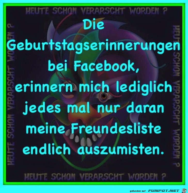 Die Geburtstagserinnerung auf Facebook Die Geburtstagserinnerung auf Facebook