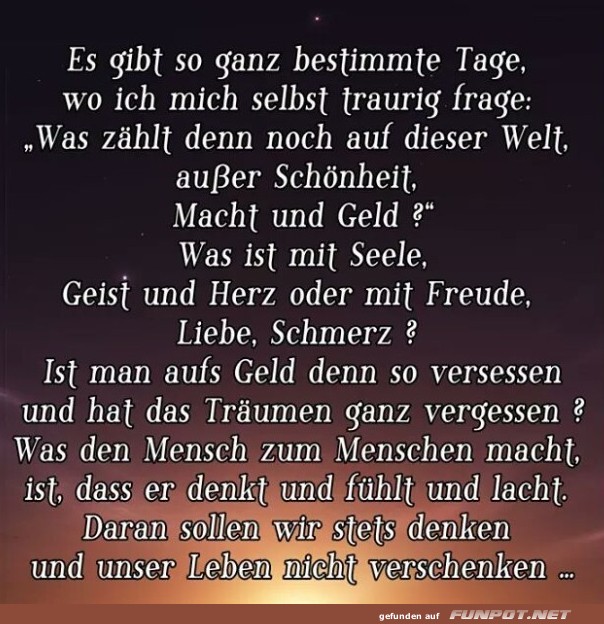 Es gibt so ganz bestimmte Tage