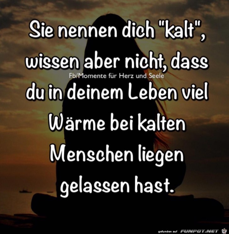 Sie nennen dich kalt Sie nennen dich kalt