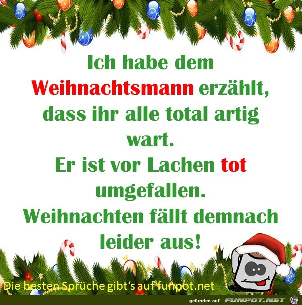 Weihnachten fllt aus