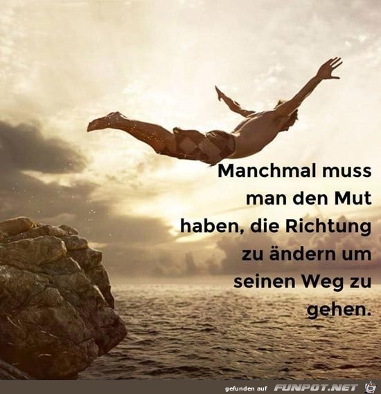 manchmal muss man den Mut haben........ manchmal muss man den Mut haben........