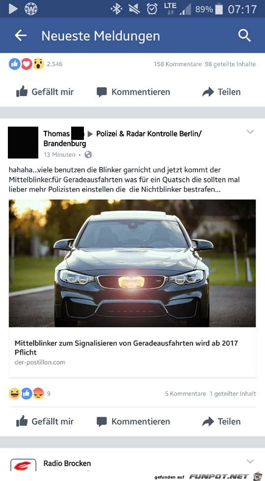 Blinker geradeaus Blinker geradeaus