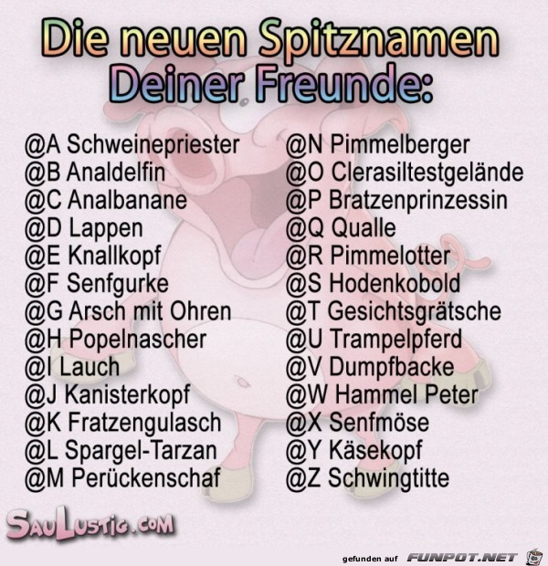 Die-neuen-Spitznamen-Deiner-Fr eunde Die-neuen-Spitznamen-Deiner-Fr eunde