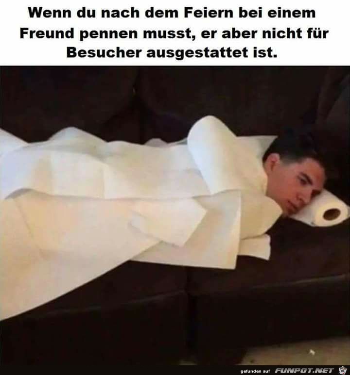 bernachten bei einem Freund