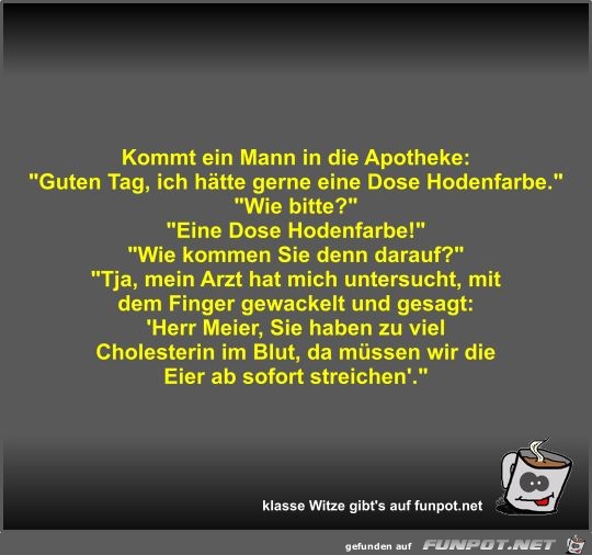 Kommt ein Mann in die Apotheke Kommt ein Mann in die Apotheke