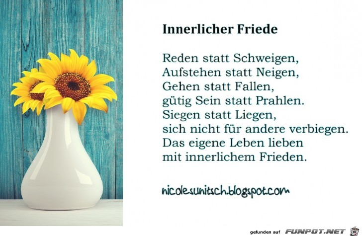Gedicht - Innerlicher Frieden Gedicht - Innerlicher Frieden