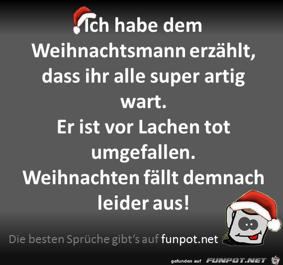 Weihnachten fllt aus
