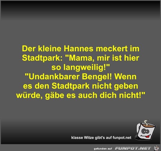 Der kleine Hannes meckert im Stadtpark Der kleine Hannes meckert im Stadtpark