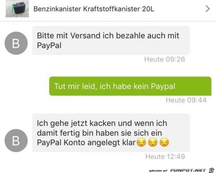 Ich habe kein Paypal Ich habe kein Paypal