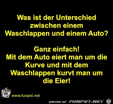 Unterschied Auto und Waschlappen Unterschied Auto und Waschlappen