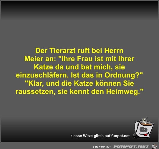 Der Tierarzt ruft bei Herrn Meier an