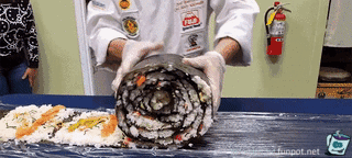 Riesige Sushi-Rolle Riesige Sushi-Rolle