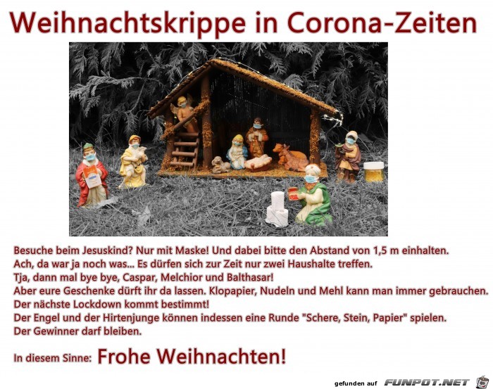 Weihnachtskrippe in Corona-Zeiten Weihnachtskrippe in Corona-Zeiten