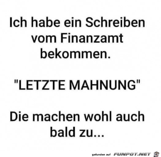 Letzte Mahnung
