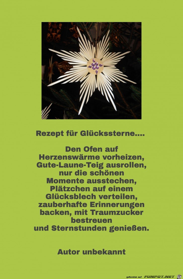 Rezept fuer Glueckssterne Rezept fuer Glueckssterne