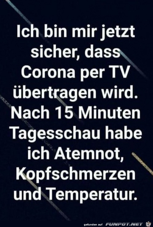 Corona wird durchs Fernsehen bertragen
