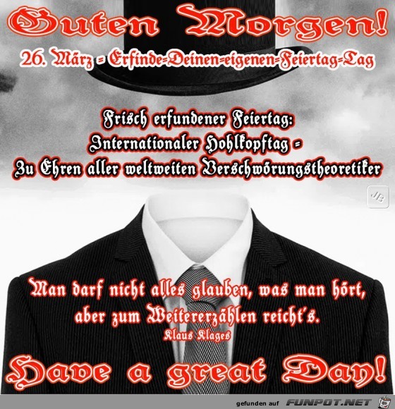Erfinde deinen eigenen Feiertag Tag