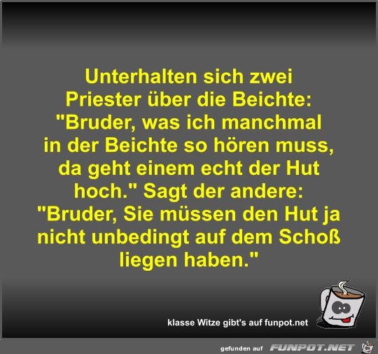 Unterhalten sich zwei Priester ber die Beichte