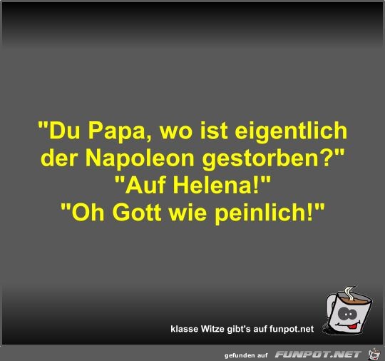Du Papa, wo ist eigentlich der Napoleon gestorben?