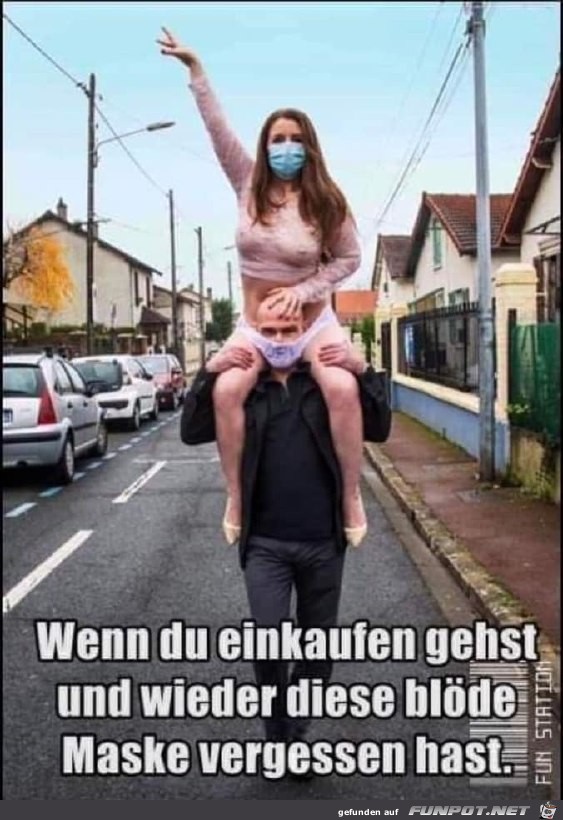 Maske vergessen