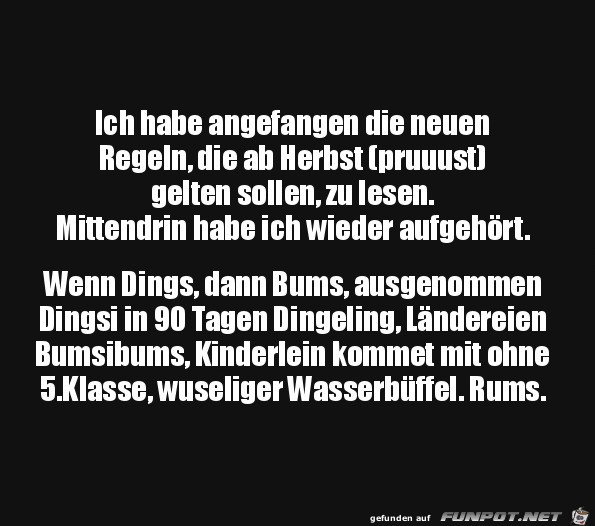 Neue Regeln ab Herbst Neue Regeln ab Herbst