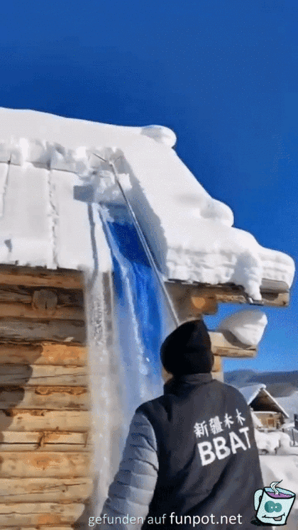 Dach vom Schnee befreien