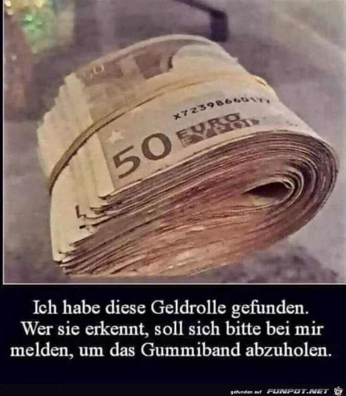 Geldrolle gefunden Geldrolle gefunden