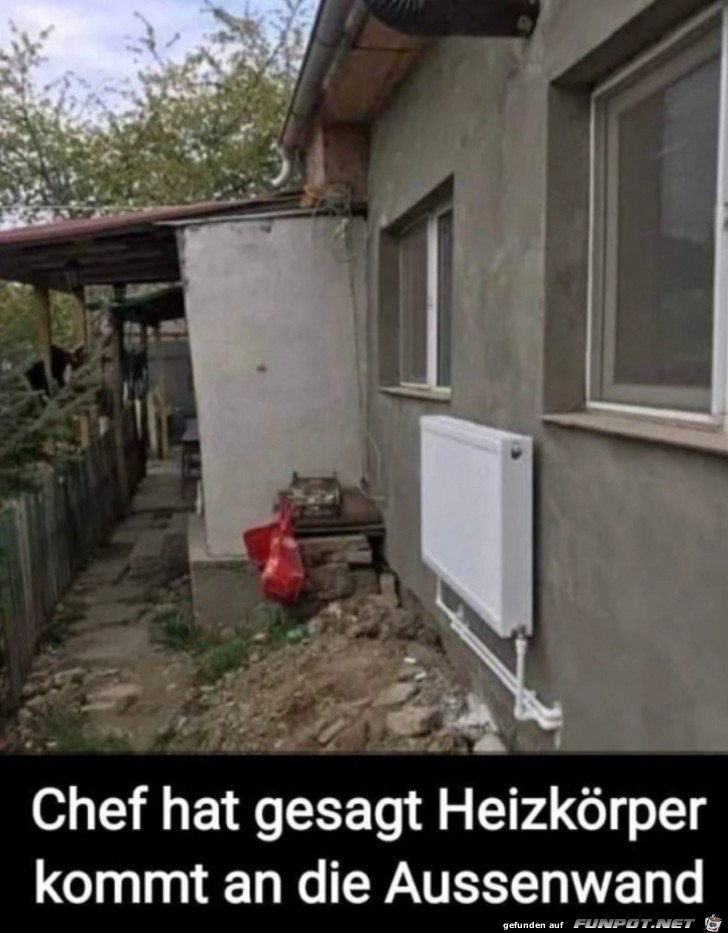 Heizkörper an der Außenwand Heizkörper an der Außenwand