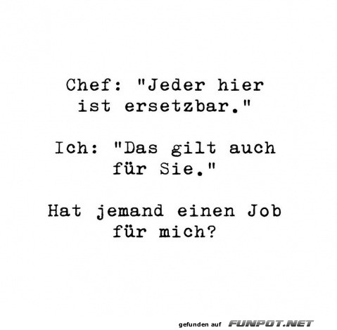 Jeder ist ersetzbar