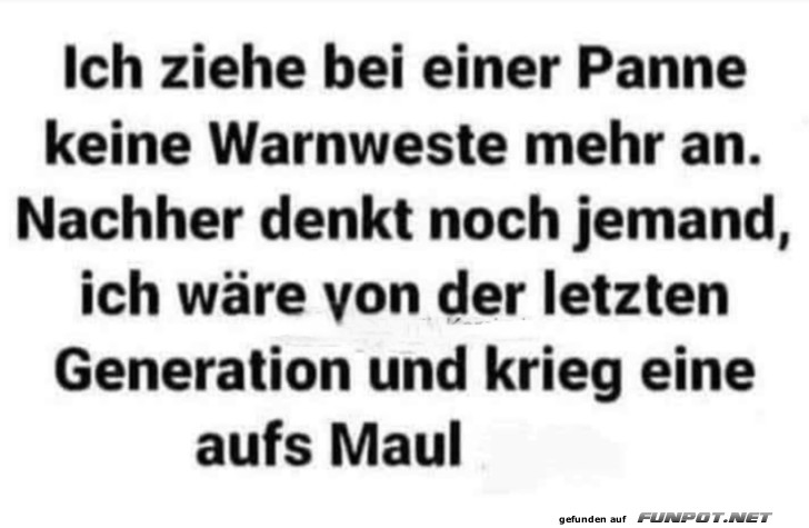 Keine Warnweste mehr tragen