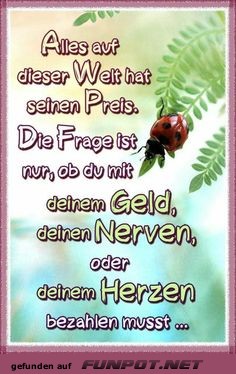 Alles auf dieser Welt hat seinen Preis
