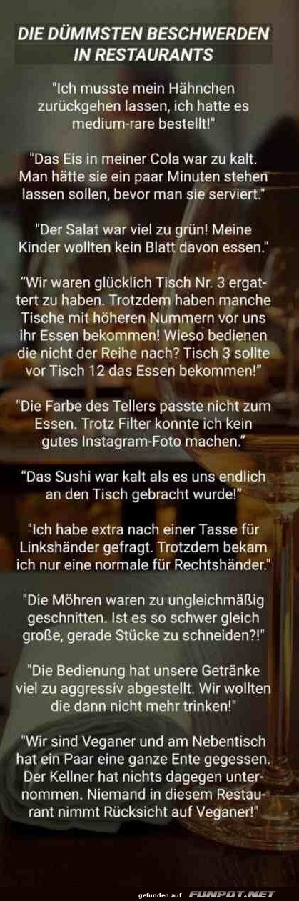 Die dmmsten Beschwerden