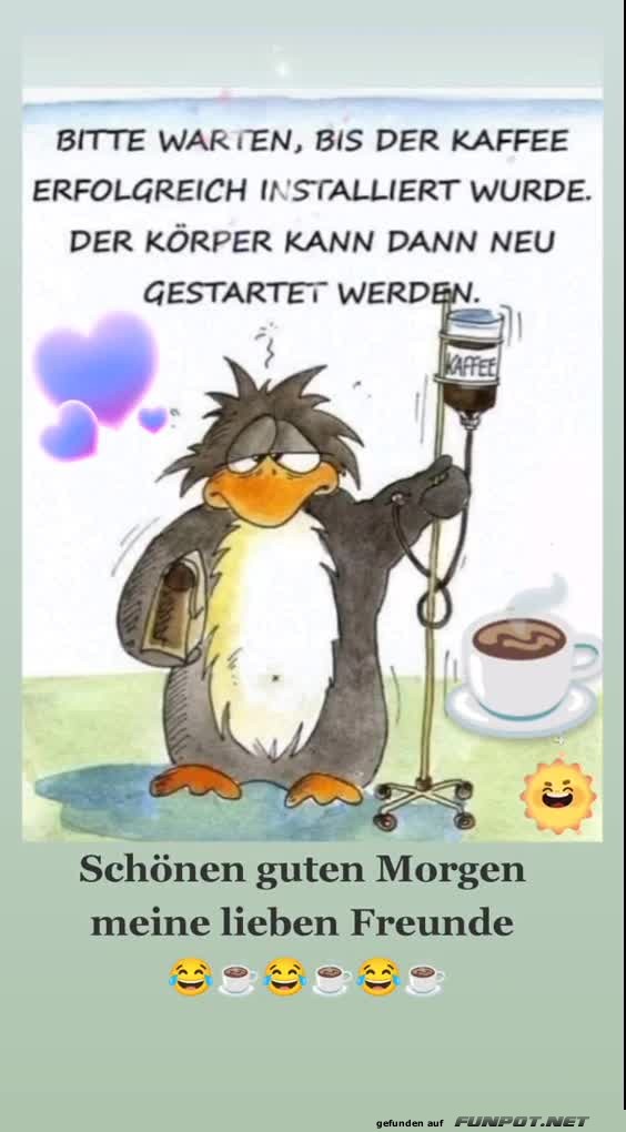 Warten bis der Kaffee installiert wurde