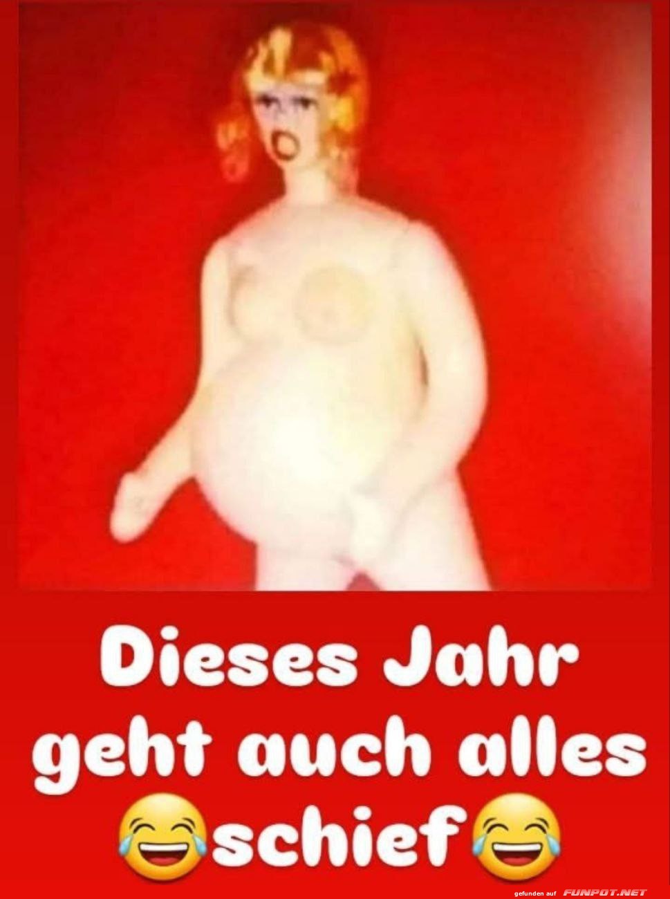 Humorvolle Darstellung eines schiefen Jahres