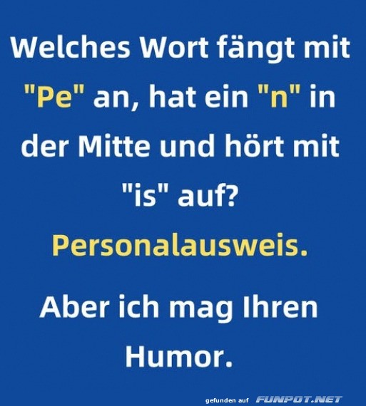 Witz über das Wort Witz über das Wort