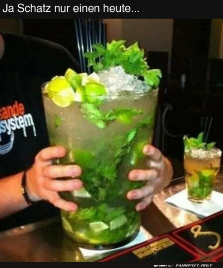 Riesiger Mojito fr einen humorvollen Abend