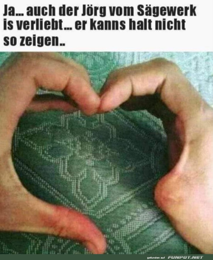 Humorvolles Herz aus Hnden geformt