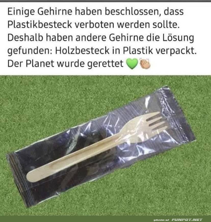 Ironie des Plastik-Verbots