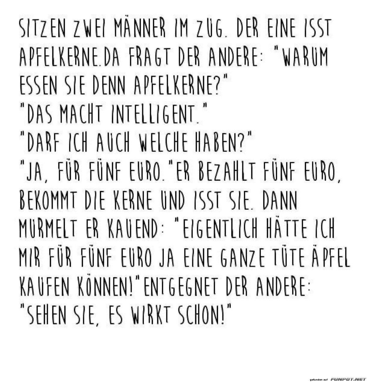 Zwei Mnner und der Apfelkern-Witz