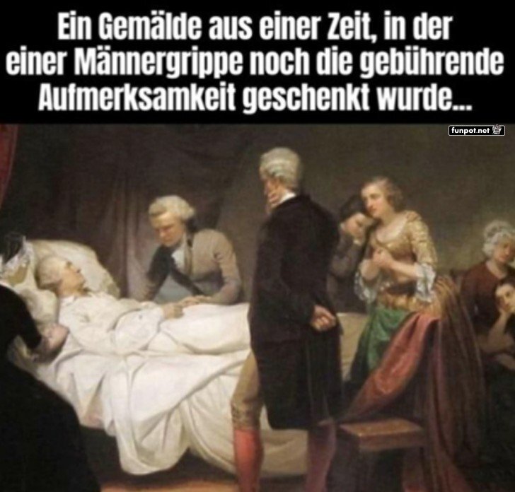 Historisches Gemälde und Männergrippe Historisches Gemälde und Männergrippe
